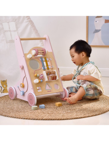 VIGA PolarB Drewniany Pchacz Chodzik Różowy Edukacyjny