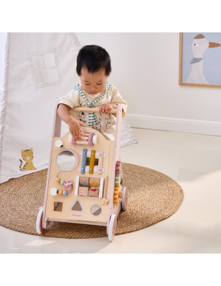 VIGA PolarB Drewniany Pchacz Chodzik Różowy Edukacyjny