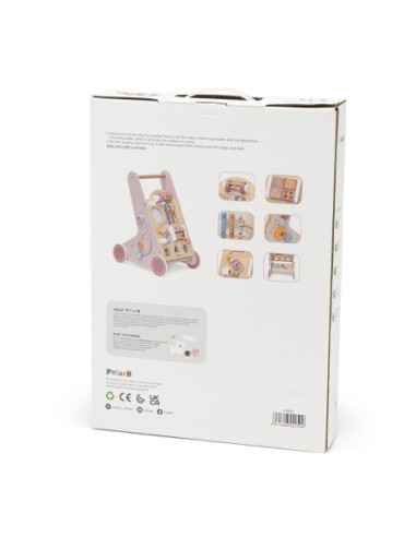 VIGA PolarB Drewniany Pchacz Chodzik Różowy Edukacyjny