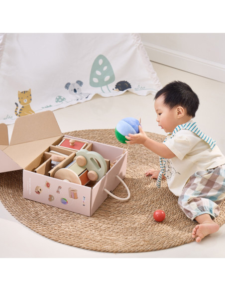 VIGA Zestaw Zabawek Edukacyjnych Pudełko Box od 6 miesiąca do 12 miesiąca