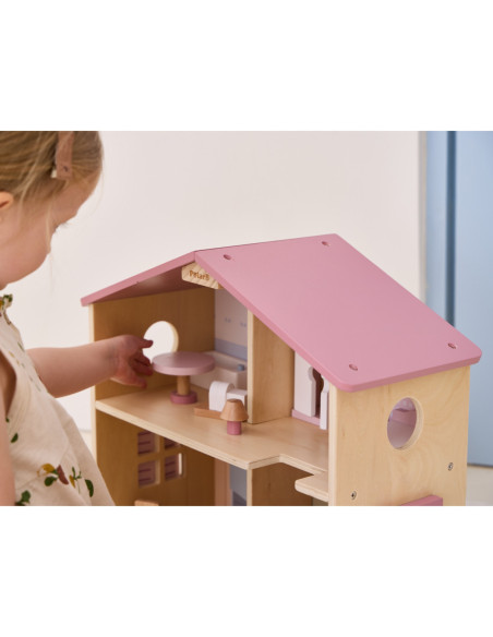 VIGA PolarB Drewniany Domek dla Lalek Różowy