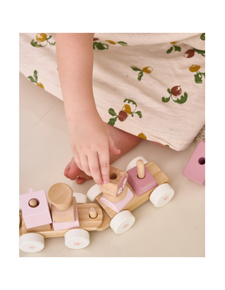 VIGA PolarB Różowa Kolejka Pociąg z Wagonikami Klocki