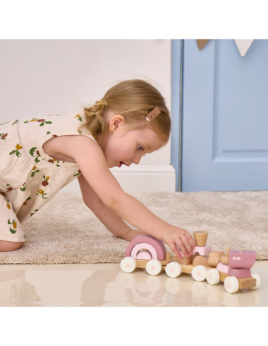 VIGA PolarB Różowa Kolejka Pociąg z Wagonikami Klocki