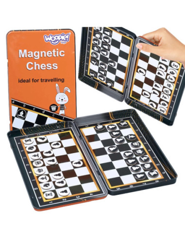 WOOPIE Szachy Warcaby Magnetyczne 2w1 Gra Podróżna Kieszonkowa
