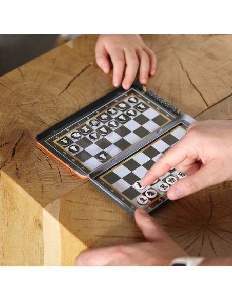 WOOPIE Szachy Warcaby Magnetyczne 2w1 Gra Podróżna Kieszonkowa
