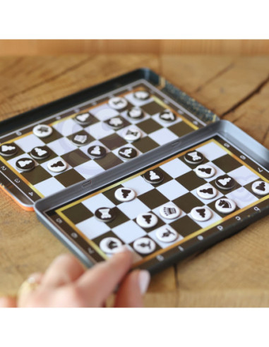 WOOPIE Szachy Warcaby Magnetyczne 2w1 Gra Podróżna Kieszonkowa
