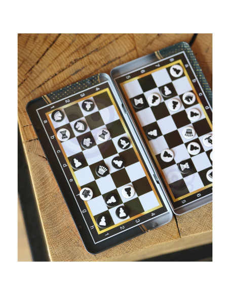 WOOPIE Szachy Warcaby Magnetyczne 2w1 Gra Podróżna Kieszonkowa