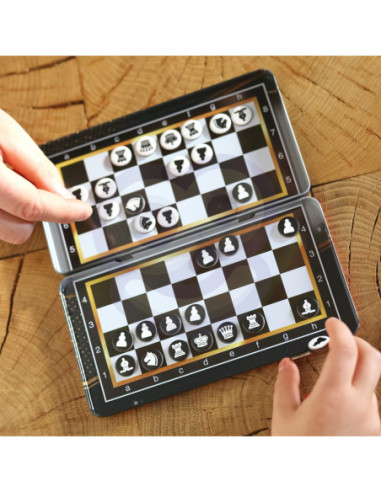 WOOPIE Szachy Warcaby Magnetyczne 2w1 Gra Podróżna Kieszonkowa