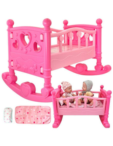 WOOPIE ROYAL Kołyska dla Lalek Różowa