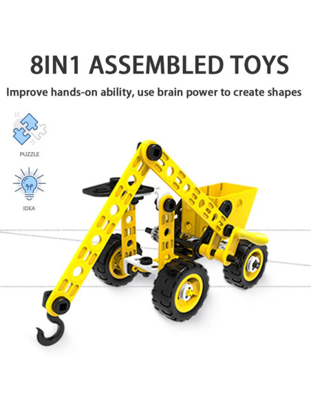 WOOPIE Pojazdy Zestaw Konstrukcyjny 8w1 Klocki STEAM