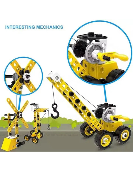 WOOPIE Pojazdy Zestaw Konstrukcyjny 8w1 Klocki STEAM