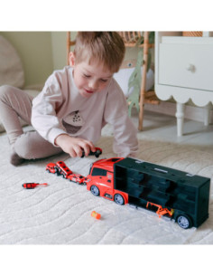 WOOPIE Zestaw Ciężarówka Transporter 3w1 Czerwony 11 el. 2