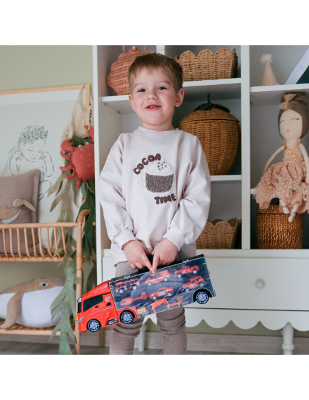 WOOPIE Zestaw Ciężarówka Transporter 3w1 Czerwony 11 el.