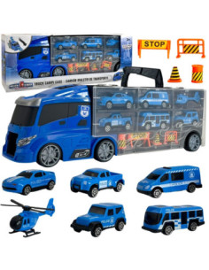 WOOPIE Zestaw Cieżarówka Transporter 3w1 Niebieski Policja