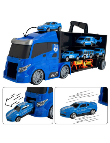 WOOPIE Zestaw Cieżarówka Transporter 3w1 Niebieski Policja