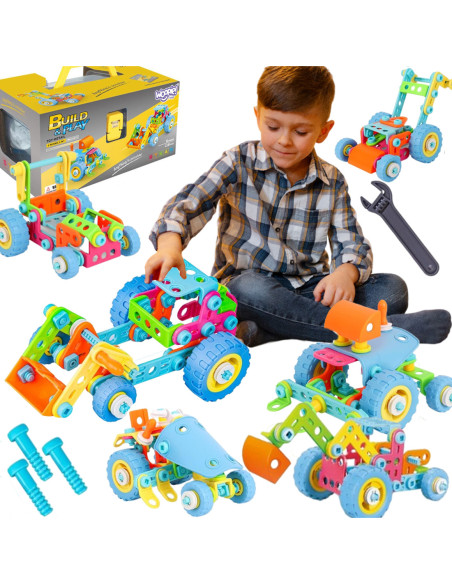 WOOPIE Zestaw Pojazdów Klocki Konstrukcyjny 6w1 STEM