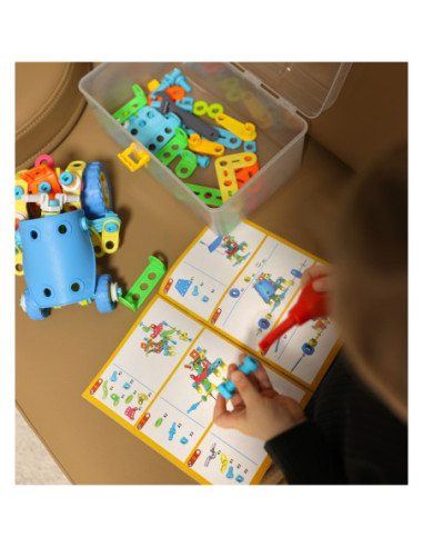 WOOPIE Zestaw Pojazdów Klocki Konstrukcyjny 6w1 STEM