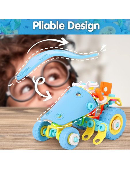 WOOPIE Zestaw Pojazdów Klocki Konstrukcyjny 6w1 STEM