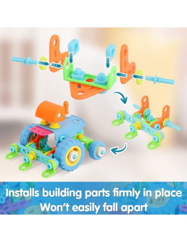 WOOPIE Zestaw Pojazdów Klocki Konstrukcyjny 6w1 STEM