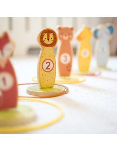 TOOKY TOY Rzut do Celu Drewniana Gra Zręcznościowa Obręcze 15 el.