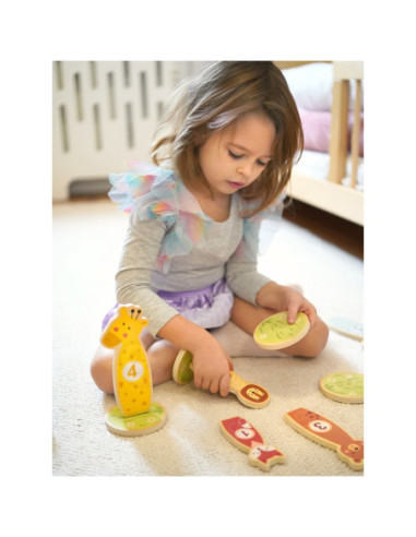 TOOKY TOY Rzut do Celu Drewniana Gra Zręcznościowa Obręcze 15 el.