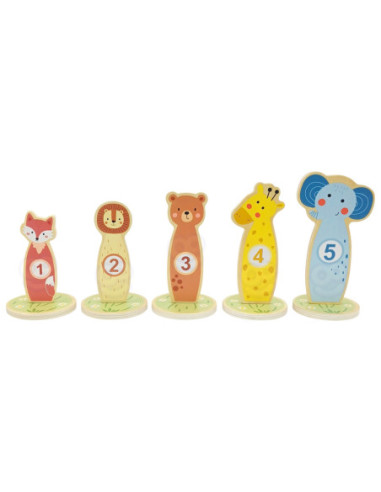 TOOKY TOY Rzut do Celu Drewniana Gra Zręcznościowa Obręcze 15 el.