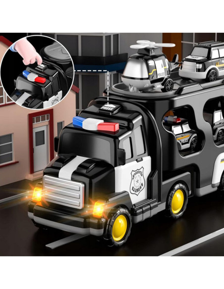 Duży Zestaw Policyjny Ciężarówka + 4 Auta Woopie