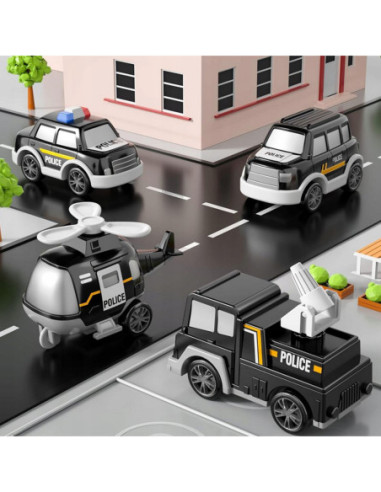 Duży Zestaw Policyjny Ciężarówka + 4 Auta Woopie