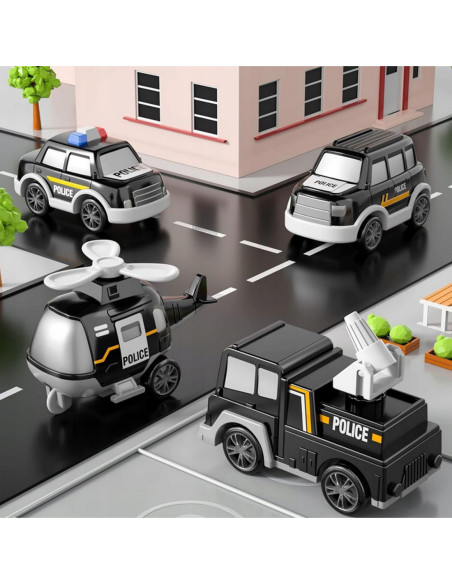 Duży Zestaw Policyjny Ciężarówka + 4 Auta Woopie