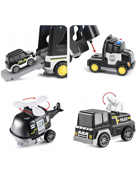 Duży Zestaw Policyjny Ciężarówka + 4 Auta Woopie