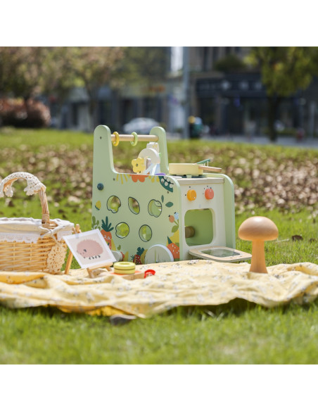 Classic World Drewniana Kuchnia 2w1 Pchacz Odkręcane Kółka