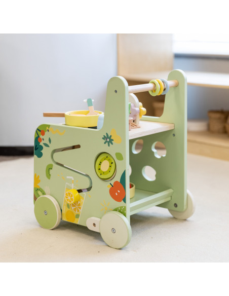 Classic World Drewniana Kuchnia 2w1 Pchacz Odkręcane Kółka