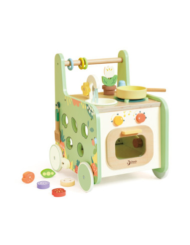 Classic World Drewniana Kuchnia 2w1 Pchacz Odkręcane Kółka