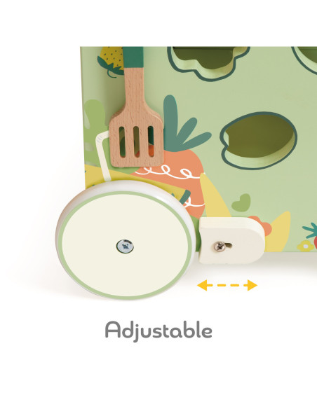 Classic World Drewniana Kuchnia 2w1 Pchacz Odkręcane Kółka