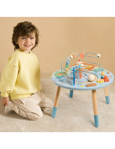 CLASSIC WORLD Drewniany Stolik Aktywności "Morskie Życie" Muzyczno Edukacyjny