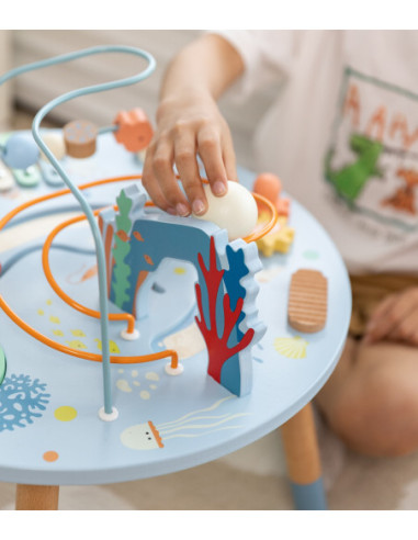 CLASSIC WORLD Drewniany Stolik Aktywności "Morskie Życie" Muzyczno Edukacyjny