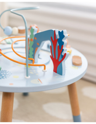 CLASSIC WORLD Drewniany Stolik Aktywności "Morskie Życie" Muzyczno Edukacyjny