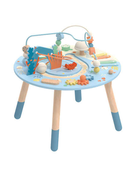 CLASSIC WORLD Drewniany Stolik Aktywności "Morskie Życie" Muzyczno Edukacyjny
