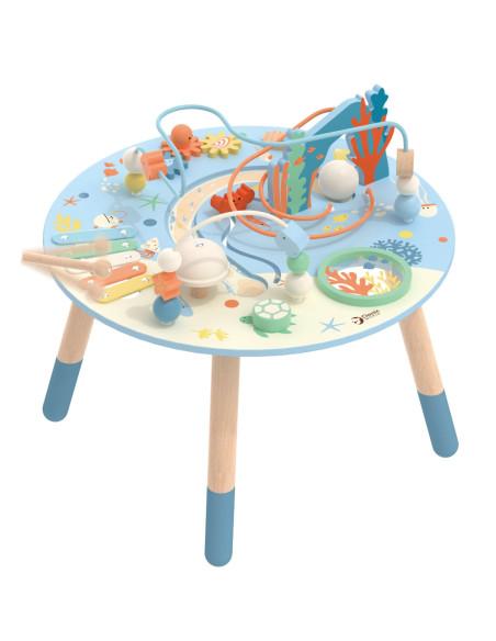 CLASSIC WORLD Drewniany Stolik Aktywności "Morskie Życie" Muzyczno Edukacyjny