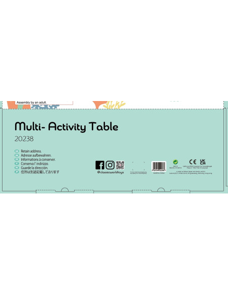 CLASSIC WORLD Drewniany Stolik Aktywności "Morskie Życie" Muzyczno Edukacyjny