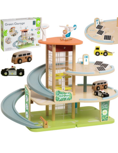 CLASSIC WORLD Drewniany 3 Poziomowy Garaż XL z Windą "Eko Strefa"