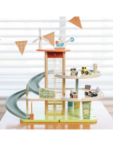 CLASSIC WORLD Drewniany 3 Poziomowy Garaż XL z Windą "Eko Strefa"