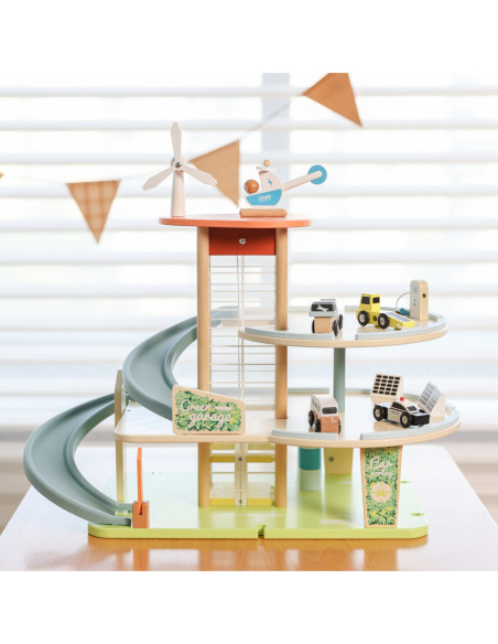 CLASSIC WORLD Drewniany 3 Poziomowy Garaż XL z Windą "Eko Strefa"