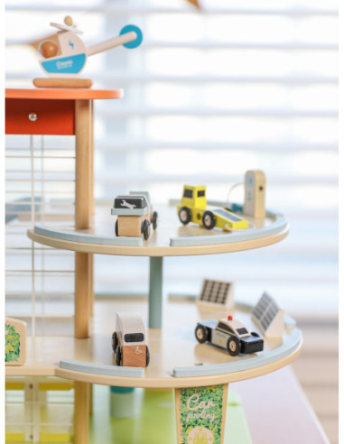 CLASSIC WORLD Drewniany 3 Poziomowy Garaż XL z Windą "Eko Strefa"