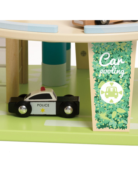 CLASSIC WORLD Drewniany 3 Poziomowy Garaż XL z Windą "Eko Strefa"