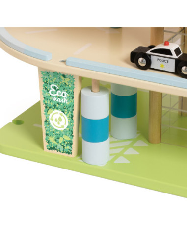 CLASSIC WORLD Drewniany 3 Poziomowy Garaż XL z Windą "Eko Strefa"