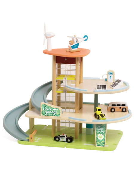 CLASSIC WORLD Drewniany 3 Poziomowy Garaż XL z Windą "Eko Strefa"