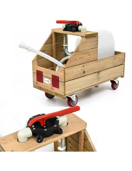 CLASSIC WORLD EDU Drewniany Beczkowóz Wózek do Podlewania + Wąż Ssawny