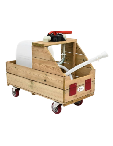 CLASSIC WORLD EDU Drewniany Beczkowóz Wózek do Podlewania + Wąż Ssawny