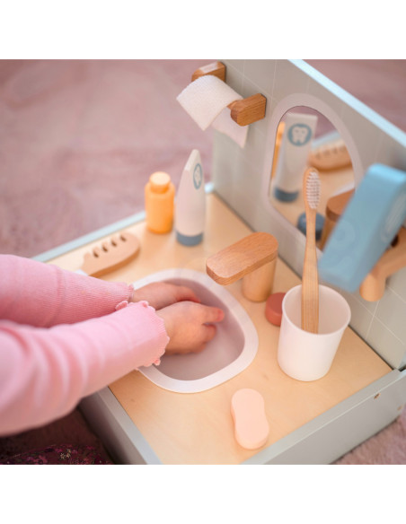 TOOKY TOY Toilet Bathroon Toaleta Drewniana Łazienka z Akcesoriami